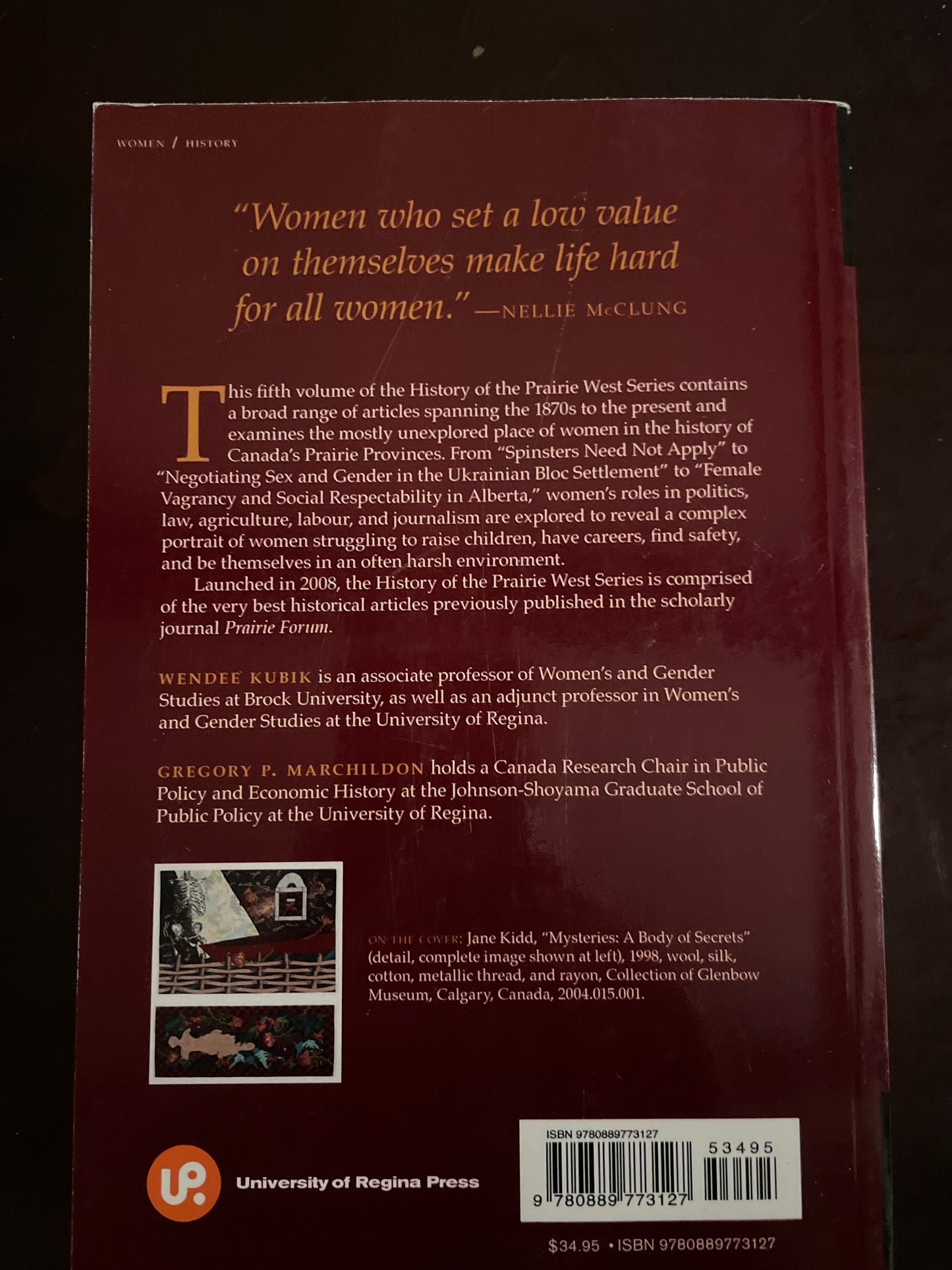 Women's History: History of the Prairie West Series, Vol. 5 - Kubik, Wendee; Marchildon, Gregory P.