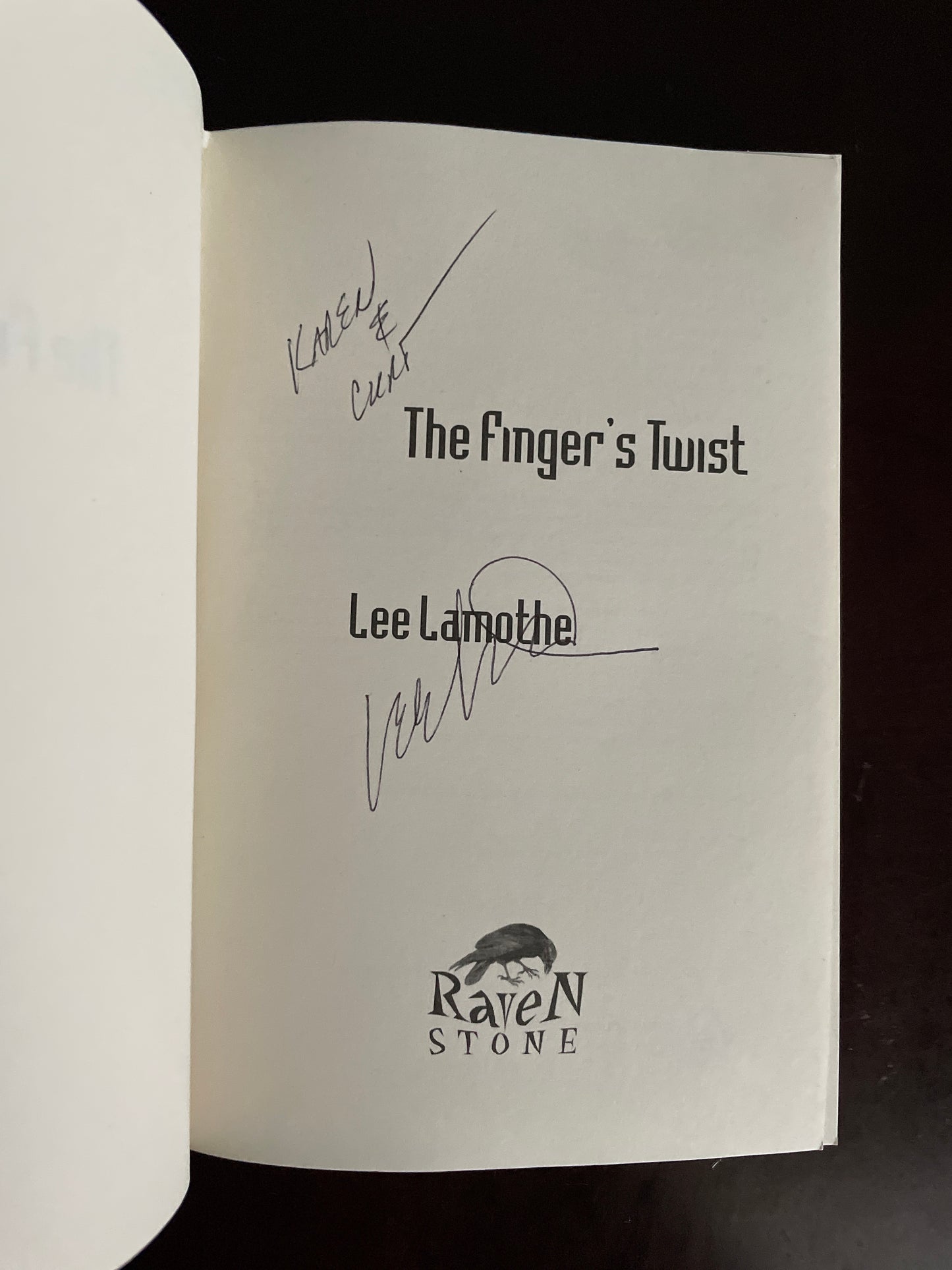 The Finger's Twist (Inscribed) - Lamothe, Lee