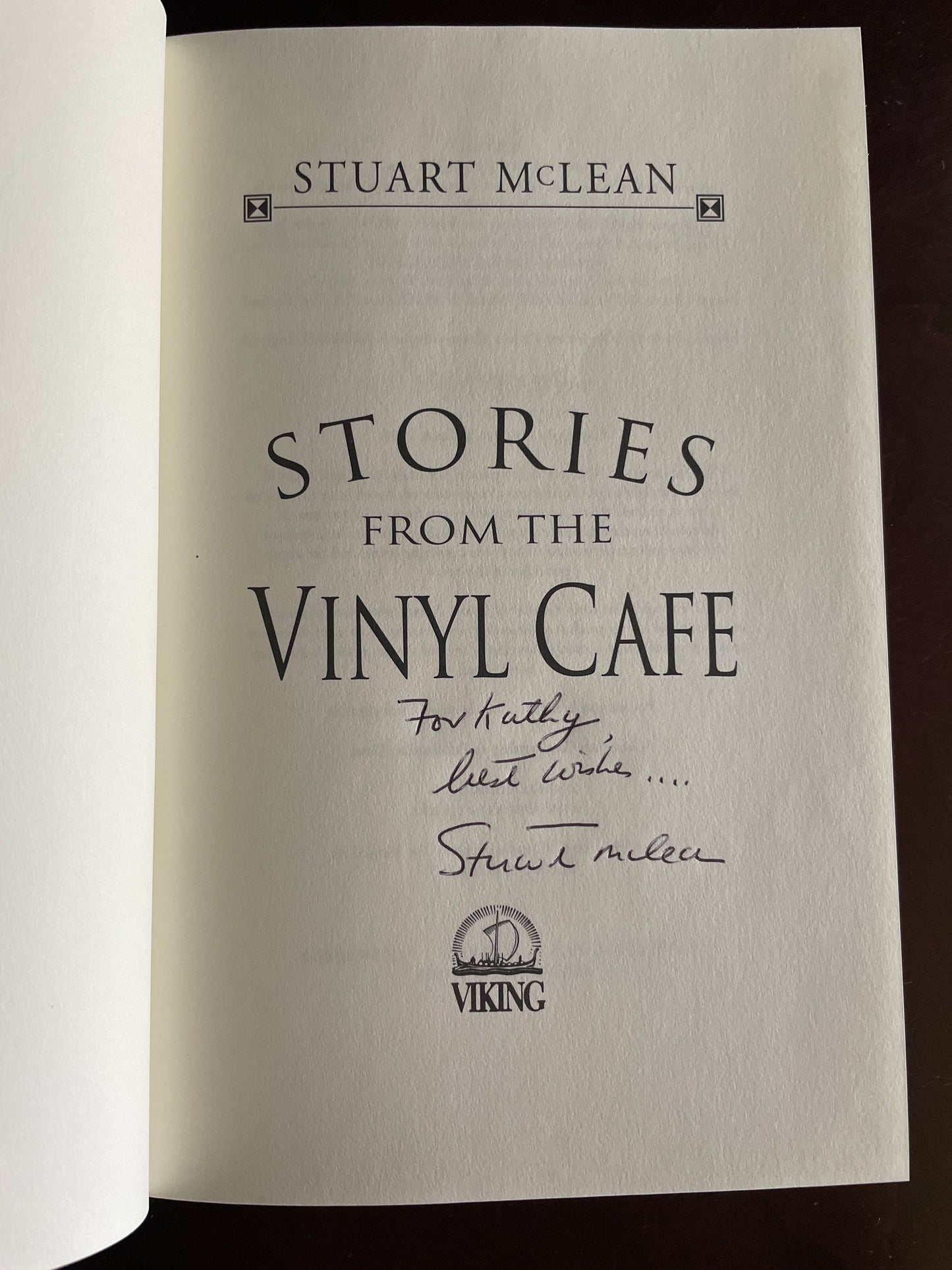 Stories from the Vinyl Cafe (Inscribed) - McLean, Stuart