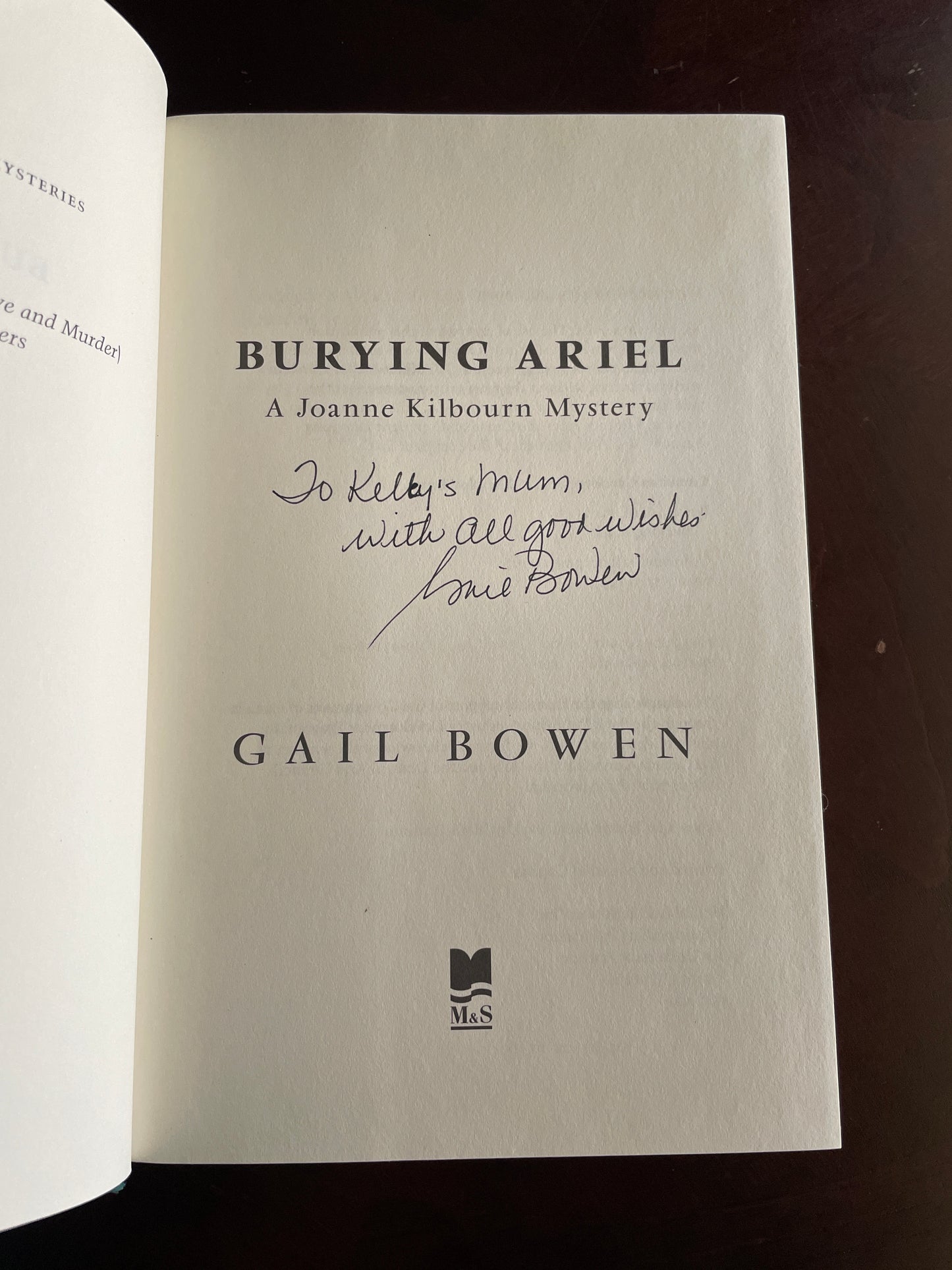 Burying Ariel (Joanne Kilbourn Mysteries) (Signed) - Bowen, Gail