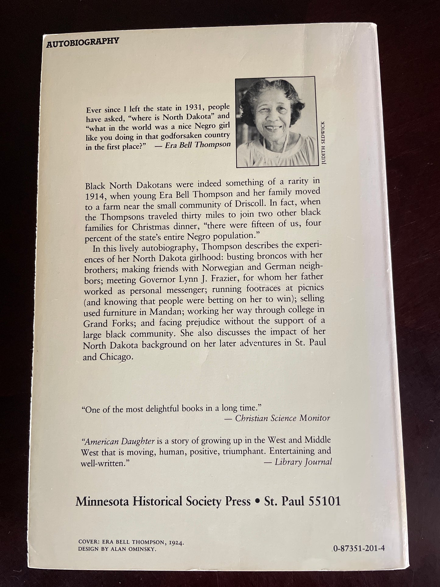 American Daughter (Borealis Books) - Thompson, Era Bell