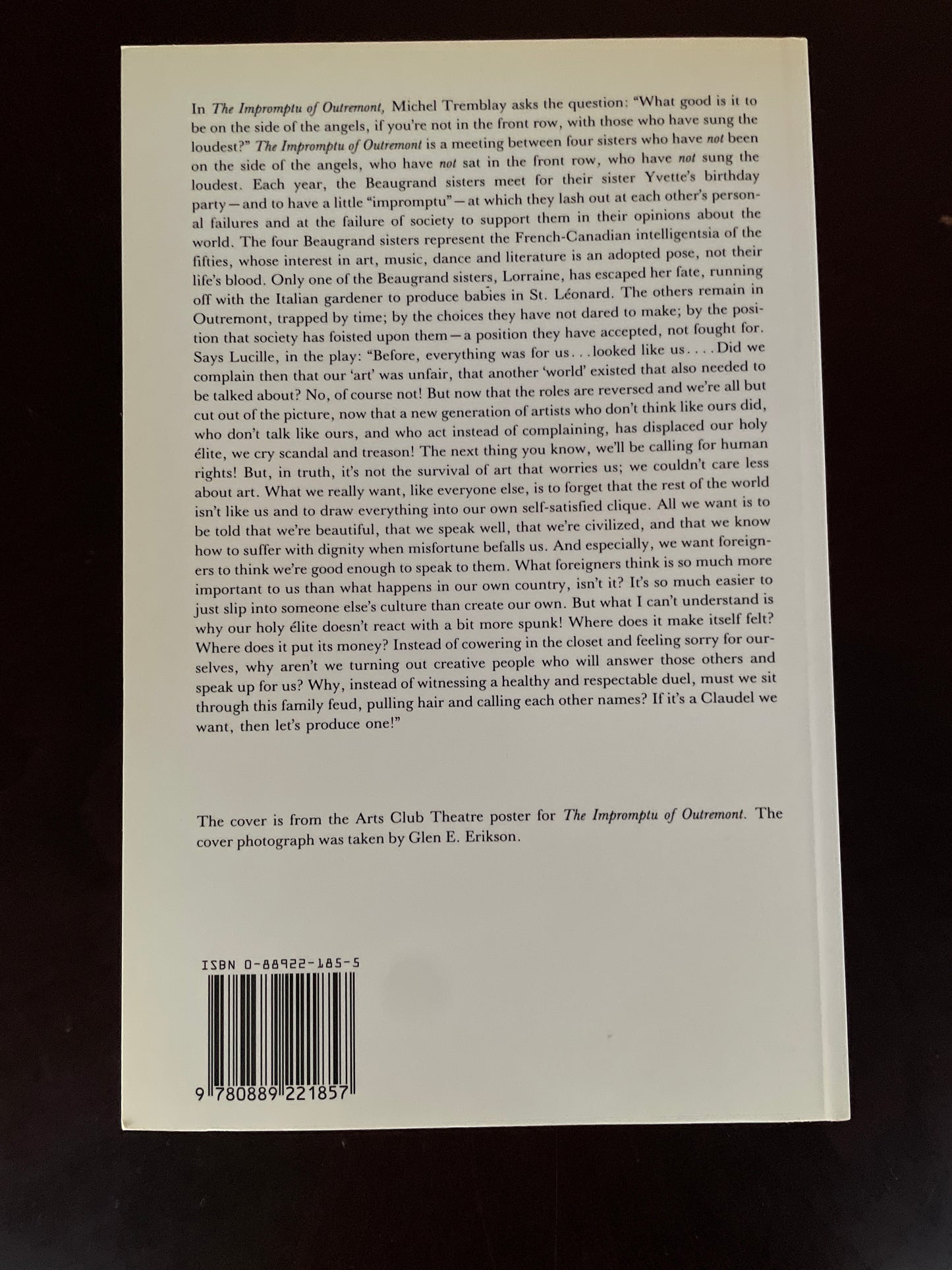 Impromptu of Outremont - Tremblay, Michel