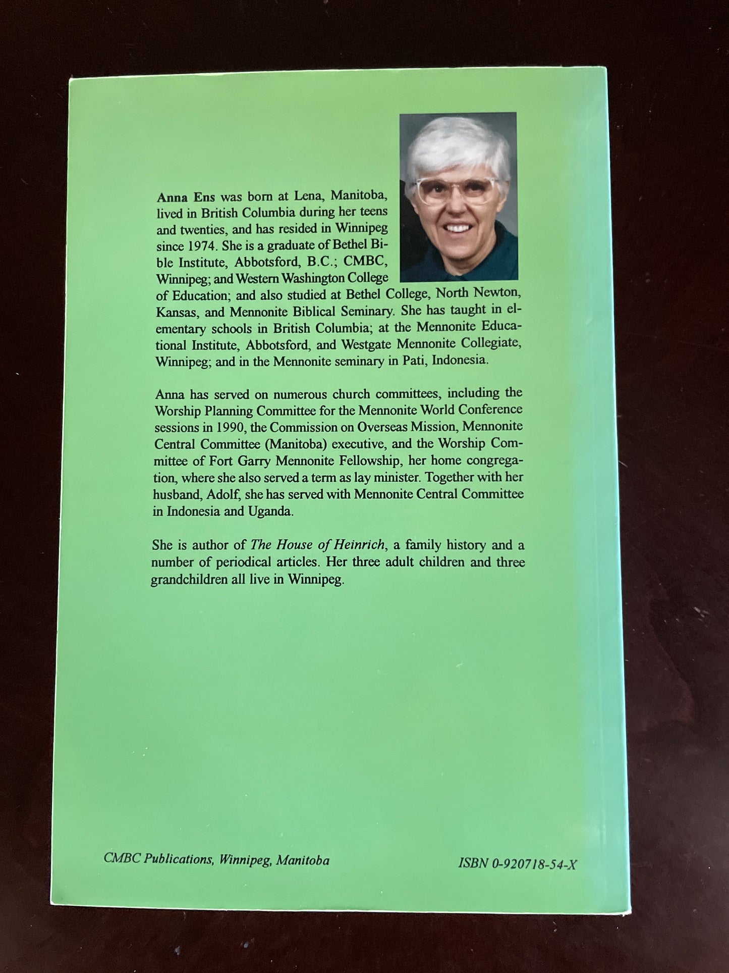 In Search of Unity: Story of the Conference of Mennonites in Manitoba (Inscribed) - Ens, Anna