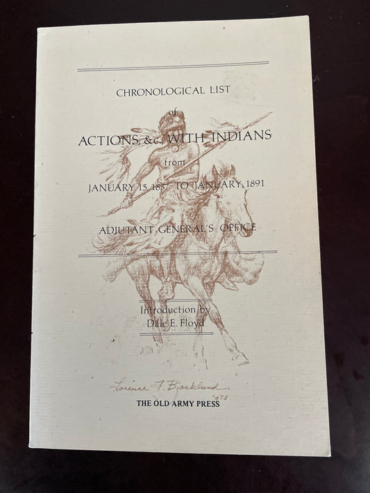 Chronological List of Action, &c., with Indians from January 15, 1837 to January 1891 (Adjutant General's Office) - Floyd, Dale E.