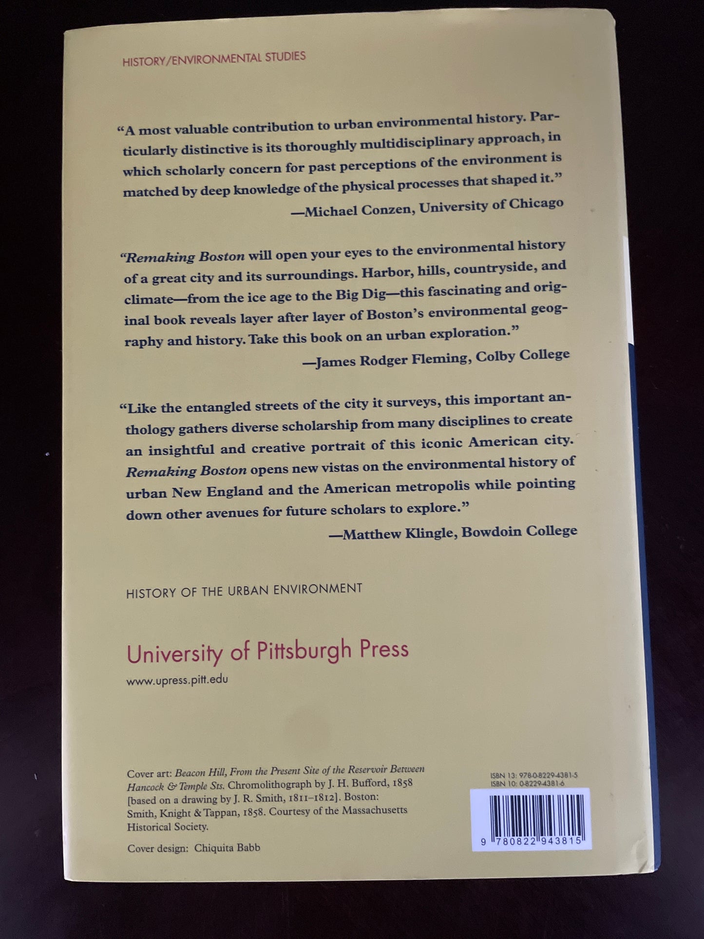 Remaking Boston: An Environmental History of the City and Its Surroundings - Penna, Anthony N.; Wright, Conrad Edick