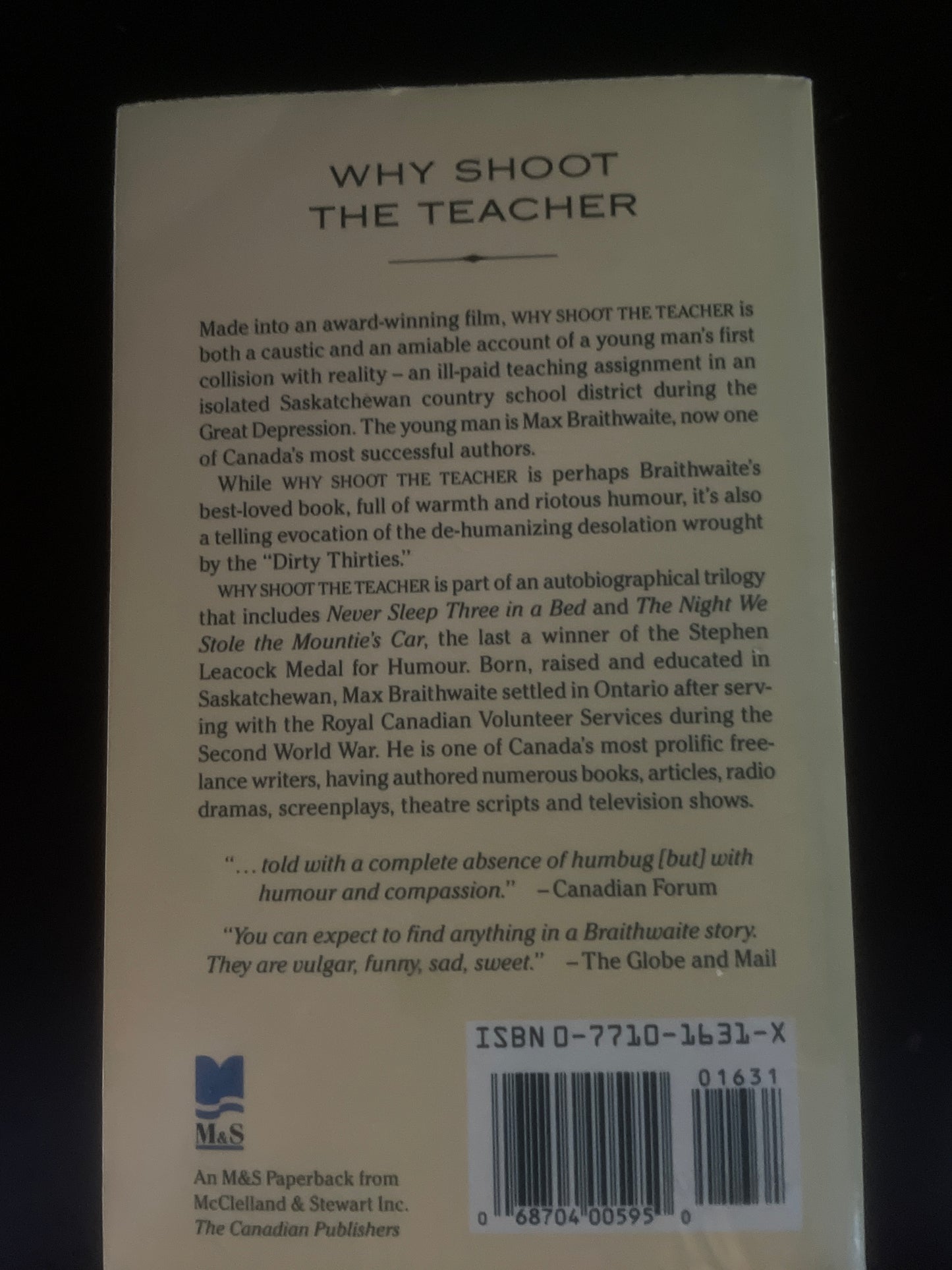 Why Shoot the Teacher - Braithwaite, Max