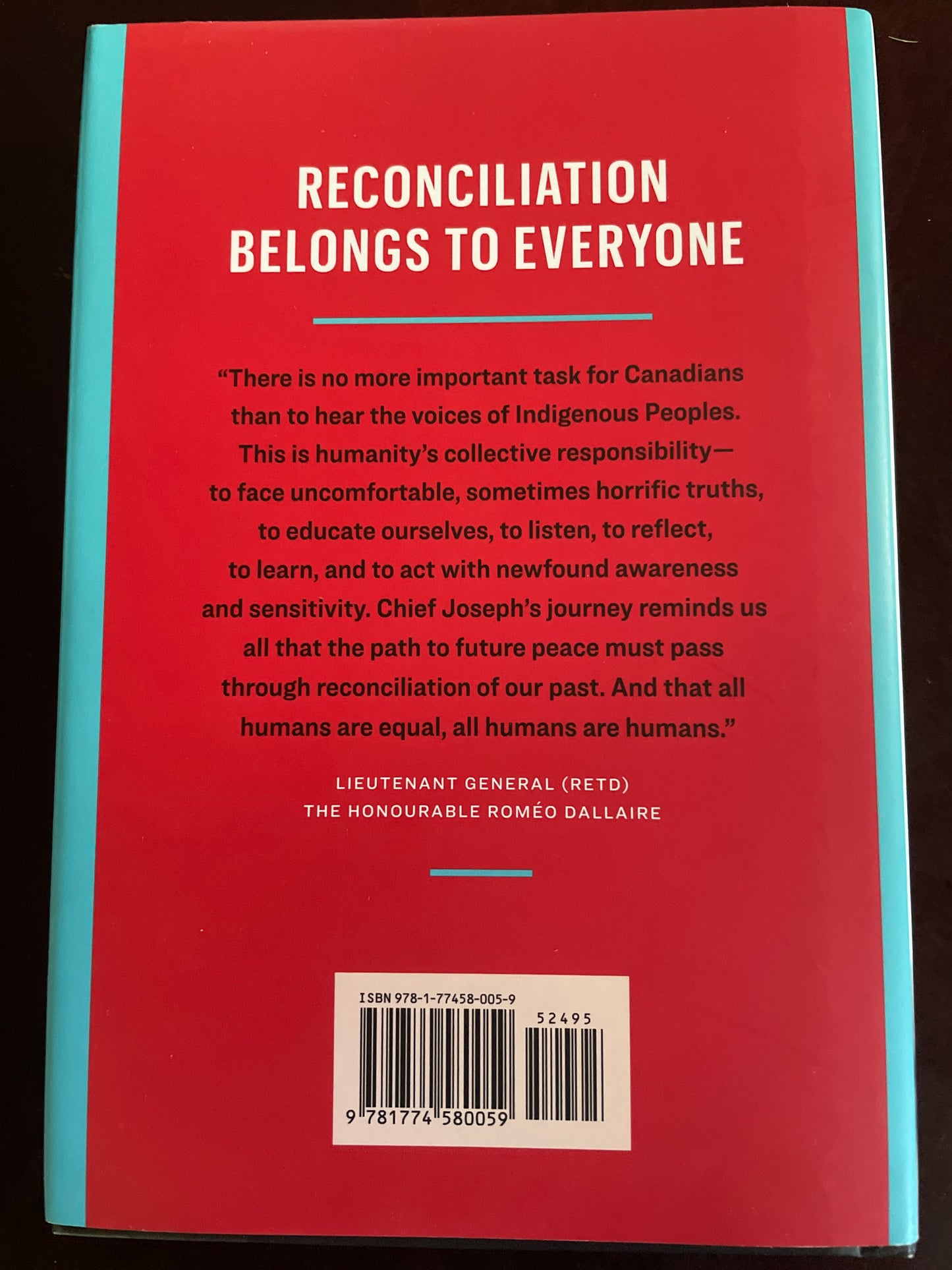 Namwayut--We Are All One: A Pathway to Reconciliation - Joseph, Chief Robert