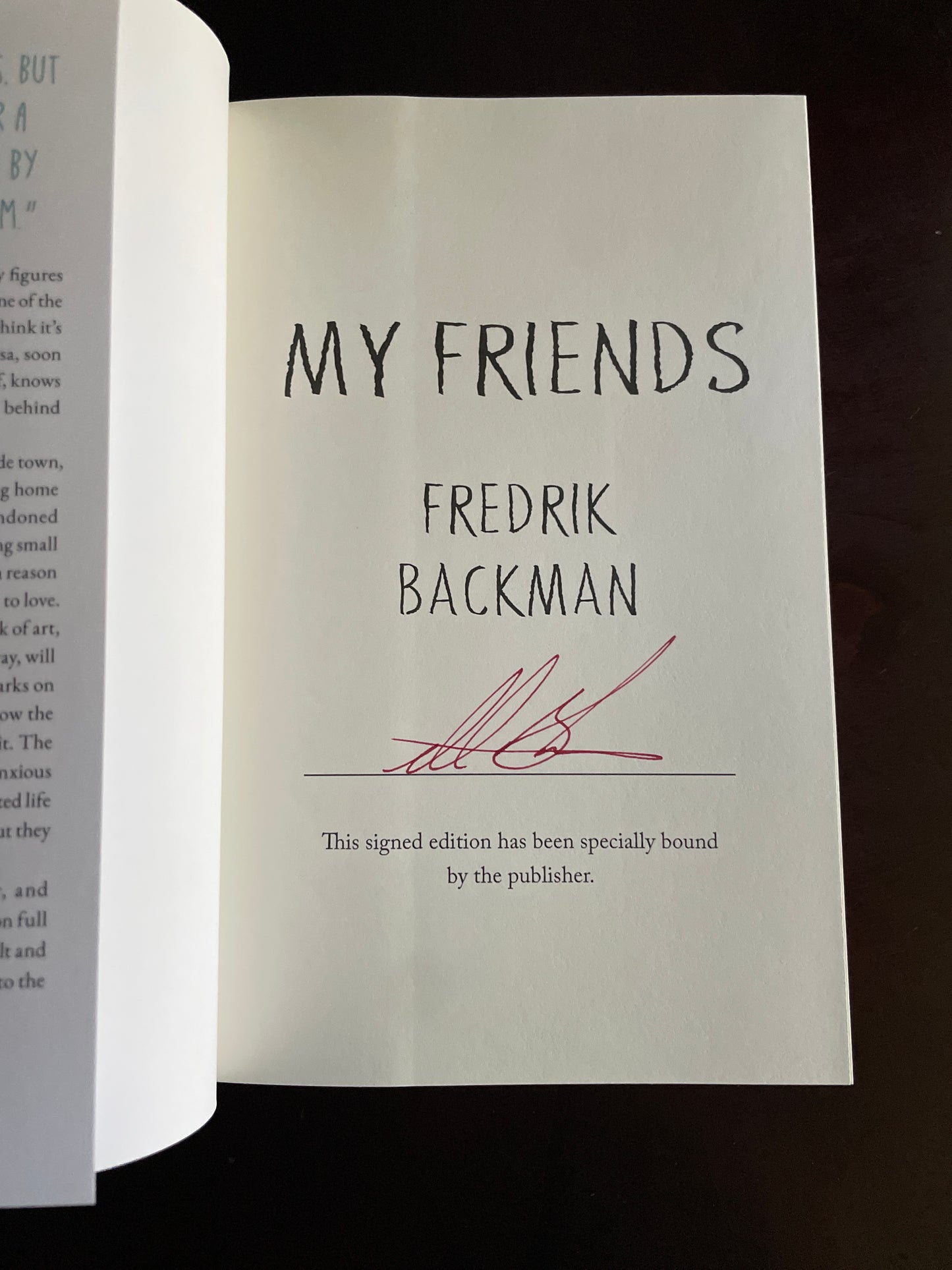 My Friends (Signed) - Backman, Fredrik