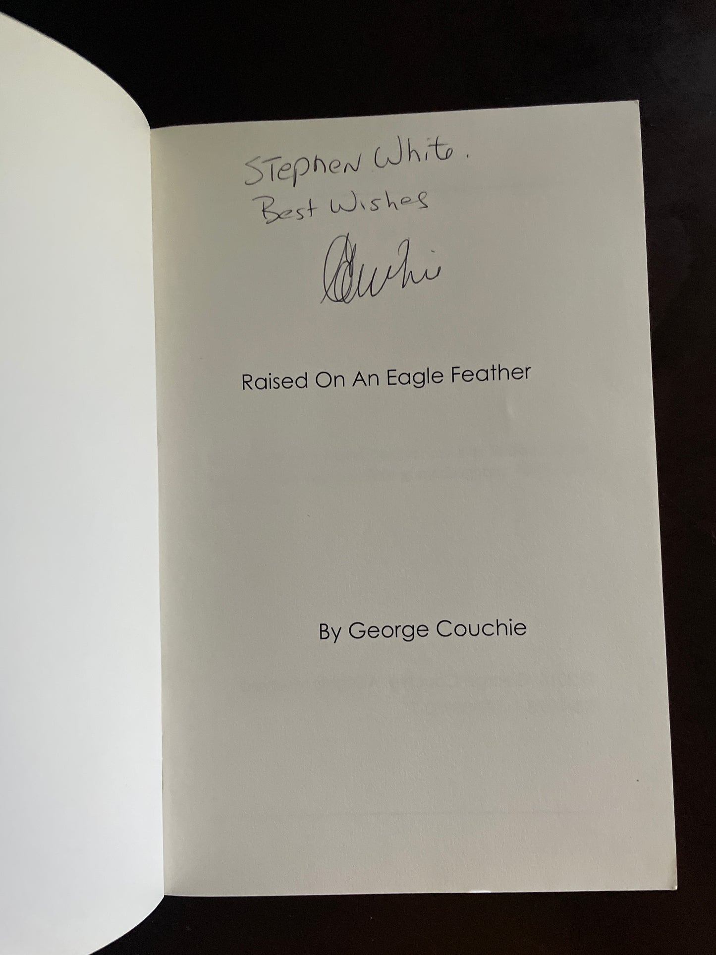 Raised On An Eagle Feather (Inscribed) - Couchie, George