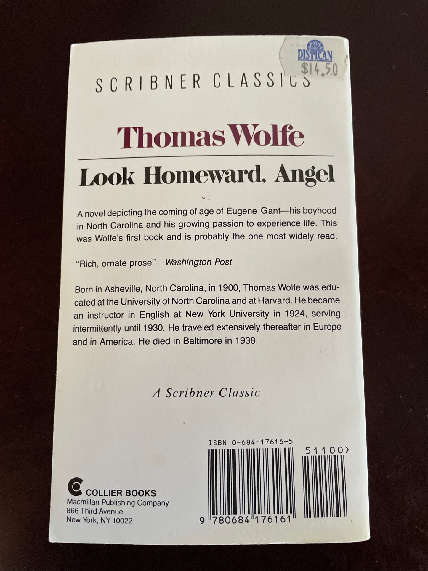 Look Homeward Angel - Wolfe, Thomas