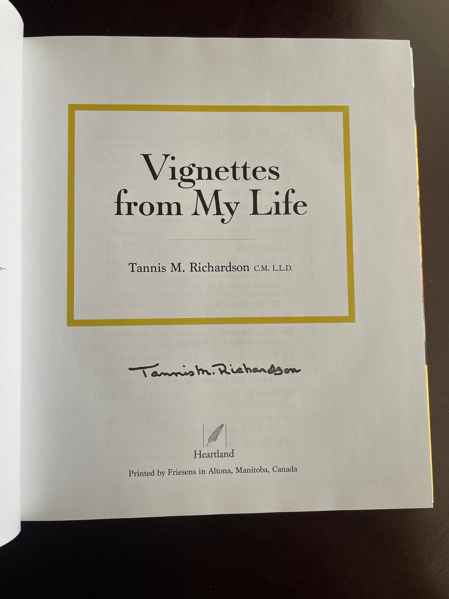 Vignettes from My Life (Signed) - Richardson, Tannis M.