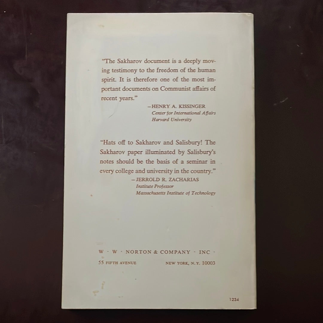 Progress, Coexistence & Intellectual Freedom - Sakharov, Andrei D.