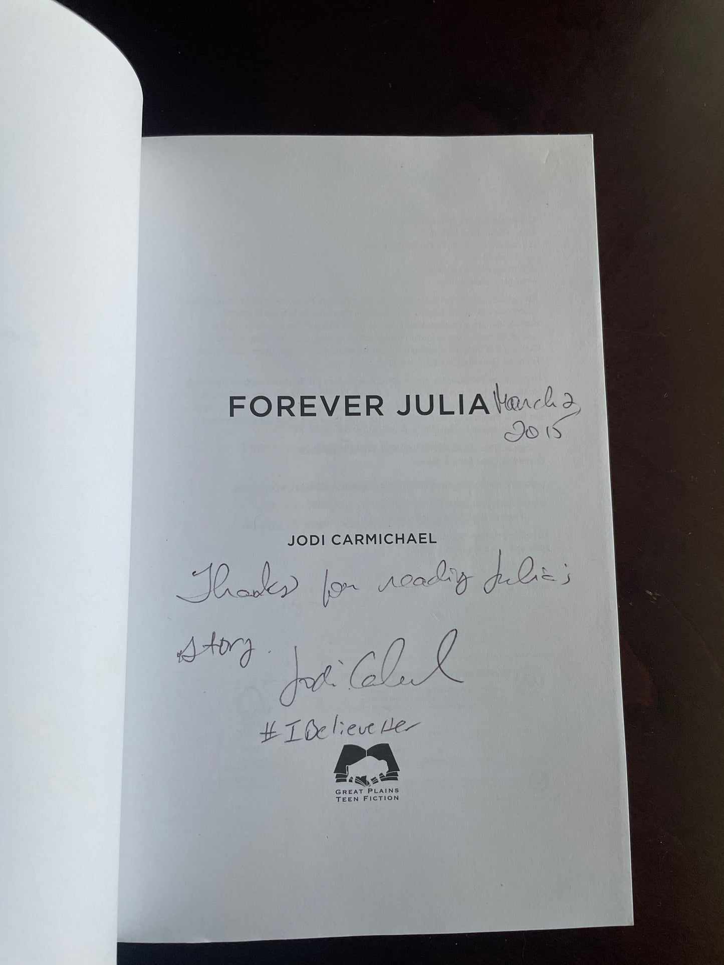 Forever Julia (Signed) - Carmichael, Jodi