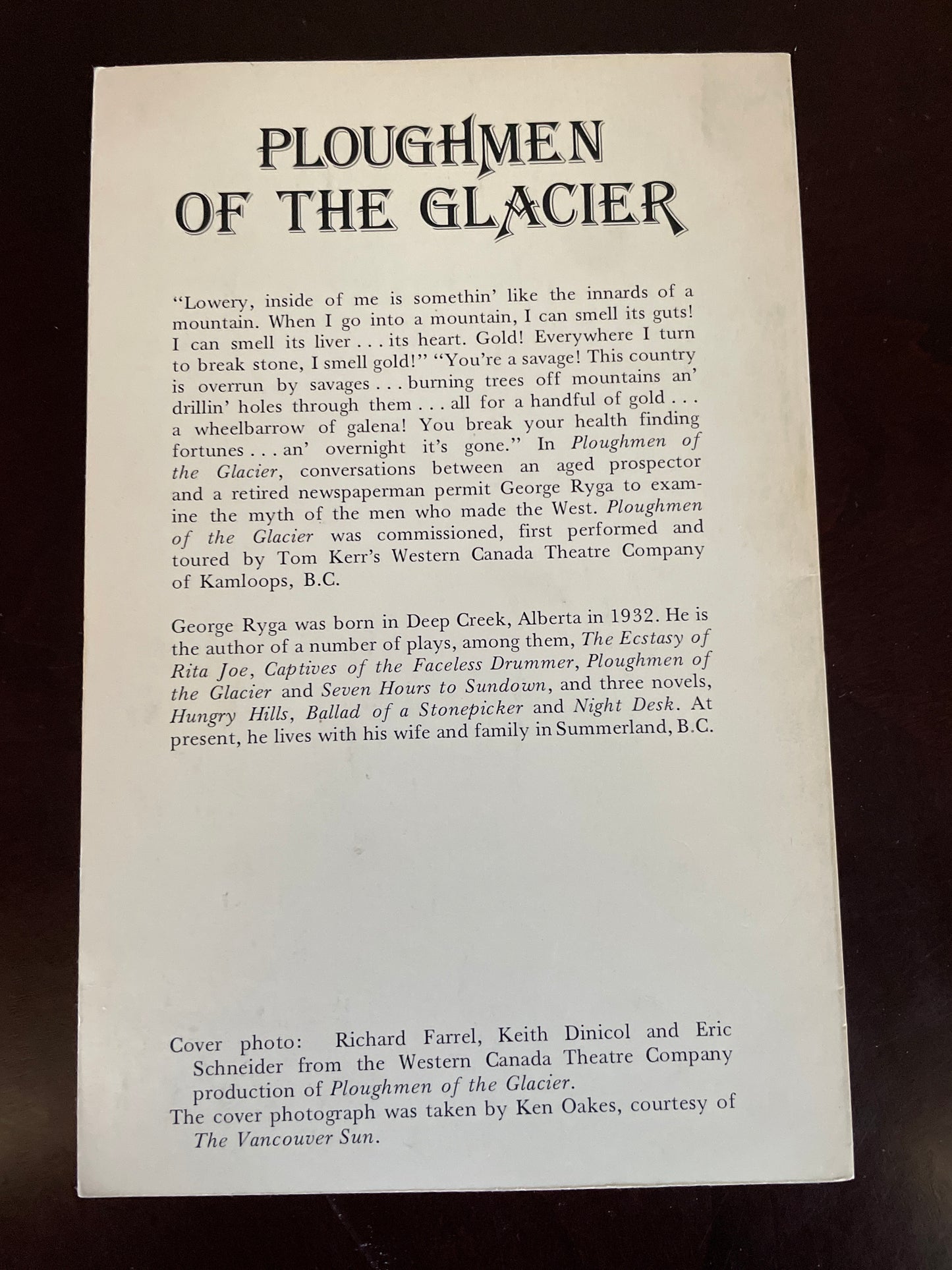 The Ploughmen of the Glacier - Ryga, George