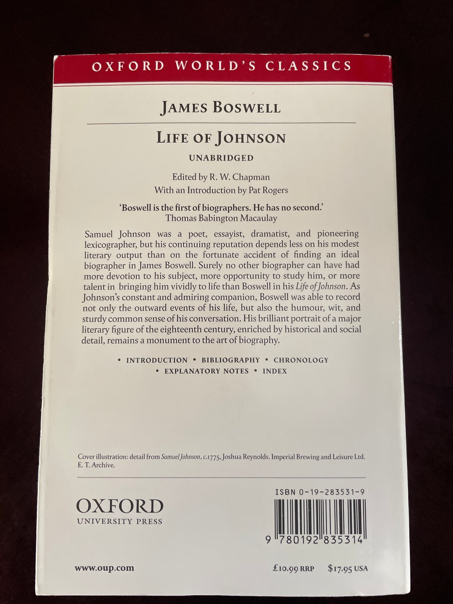 Life of Johnson (Unabridged) (Oxford World's Classics) - Boswell, James