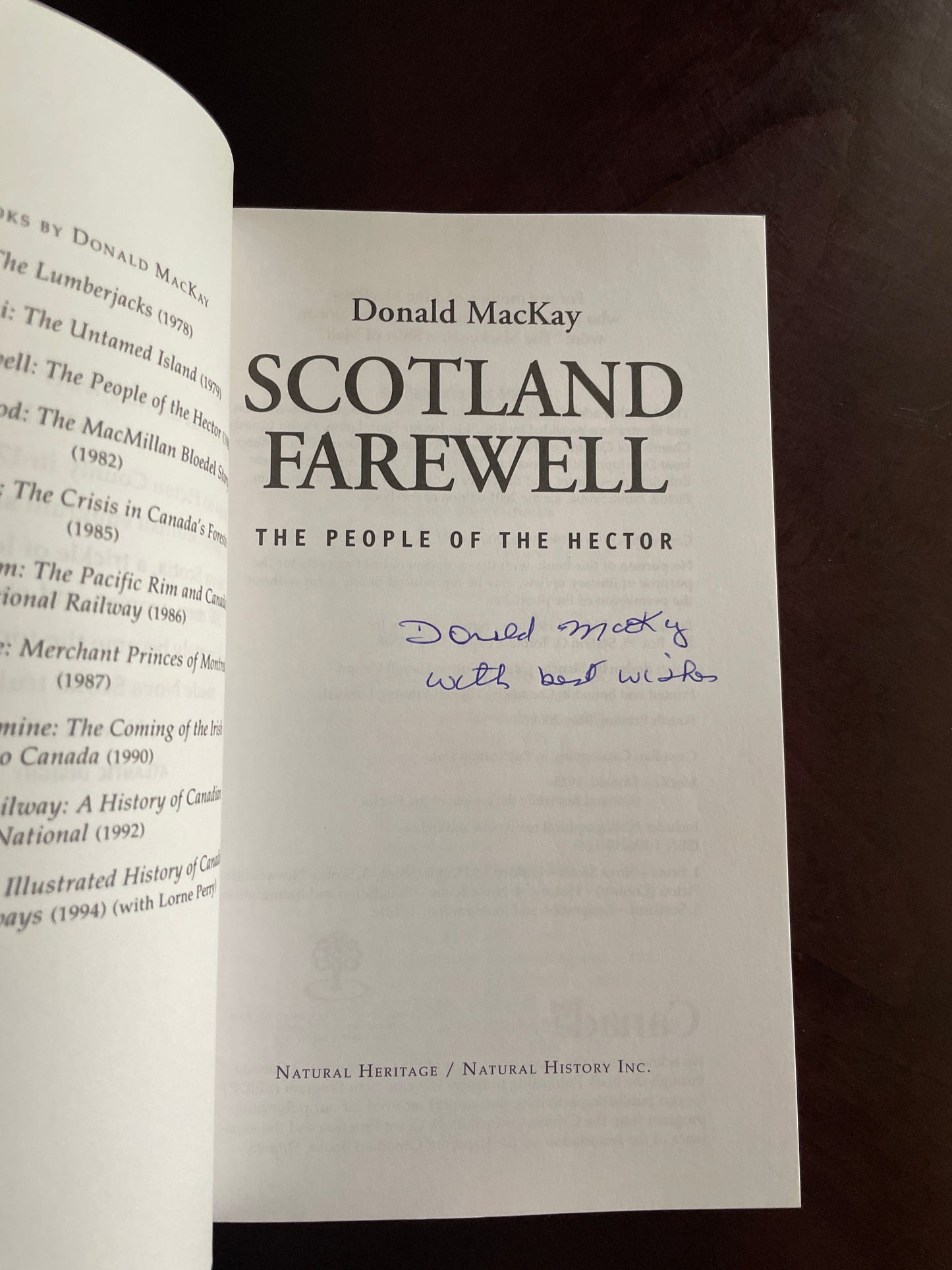 Scotland Farewell: The People of the Hector (Signed) - MacKay, Donald