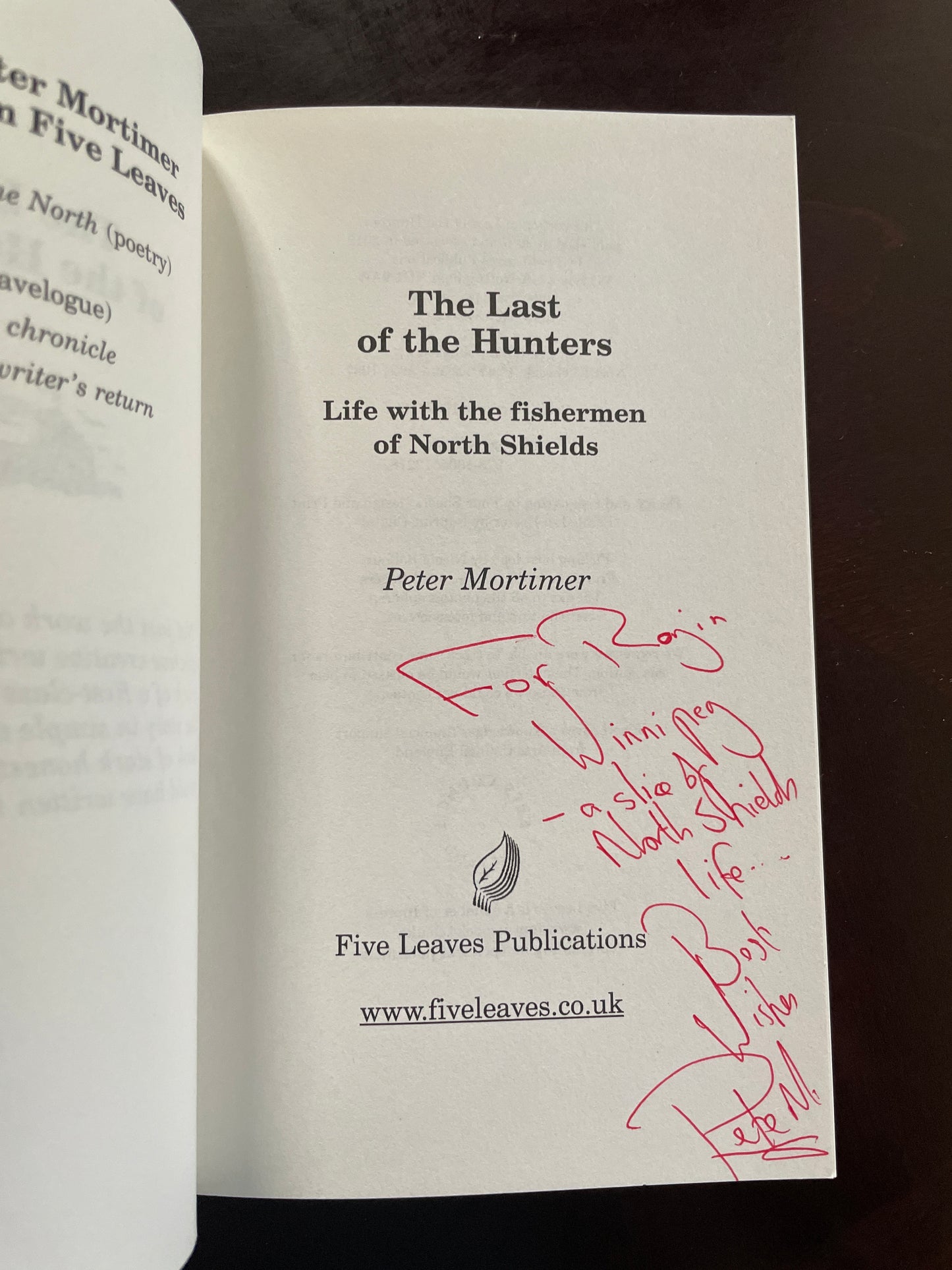 The Last of the Hunters: Life with the Fishermen of North Shields (Inscribed) - Mortimer, Peter