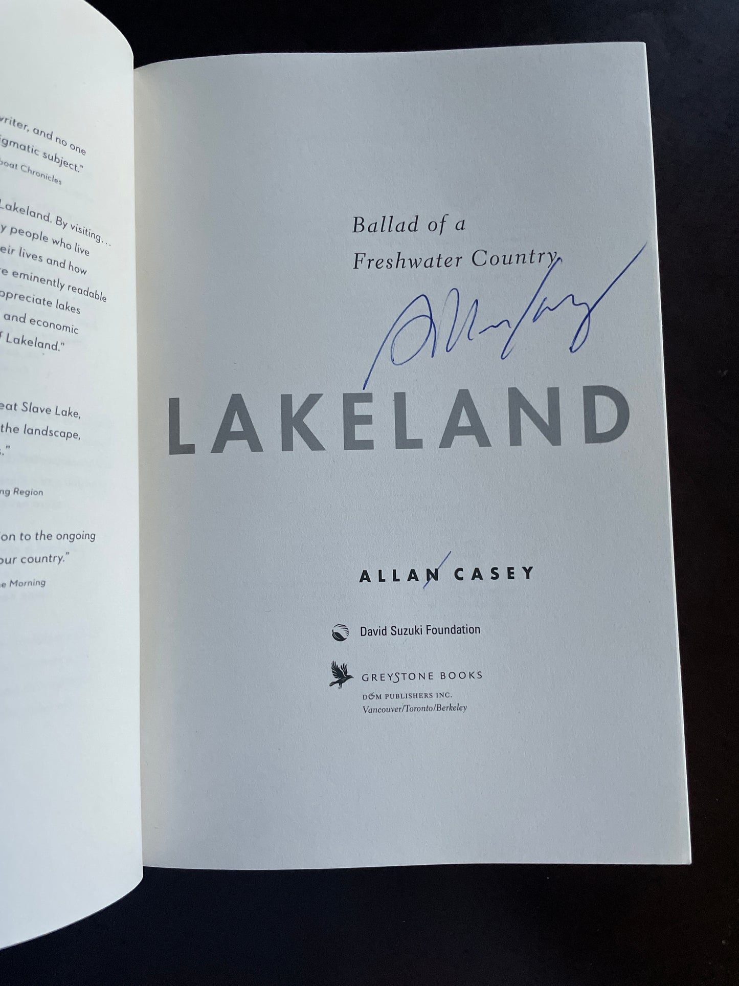 Lakeland: Ballad of a Freshwater Country (Signed) - Casey, Allan