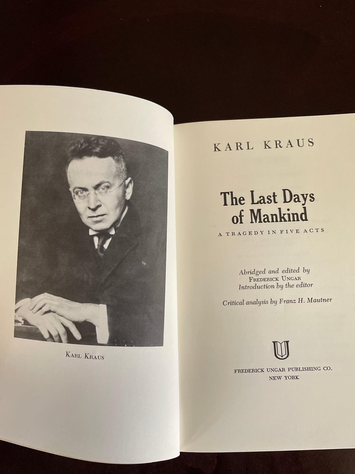 The Last Days Of Mankind: A Tragedy In Five Acts - Kraus, Karl