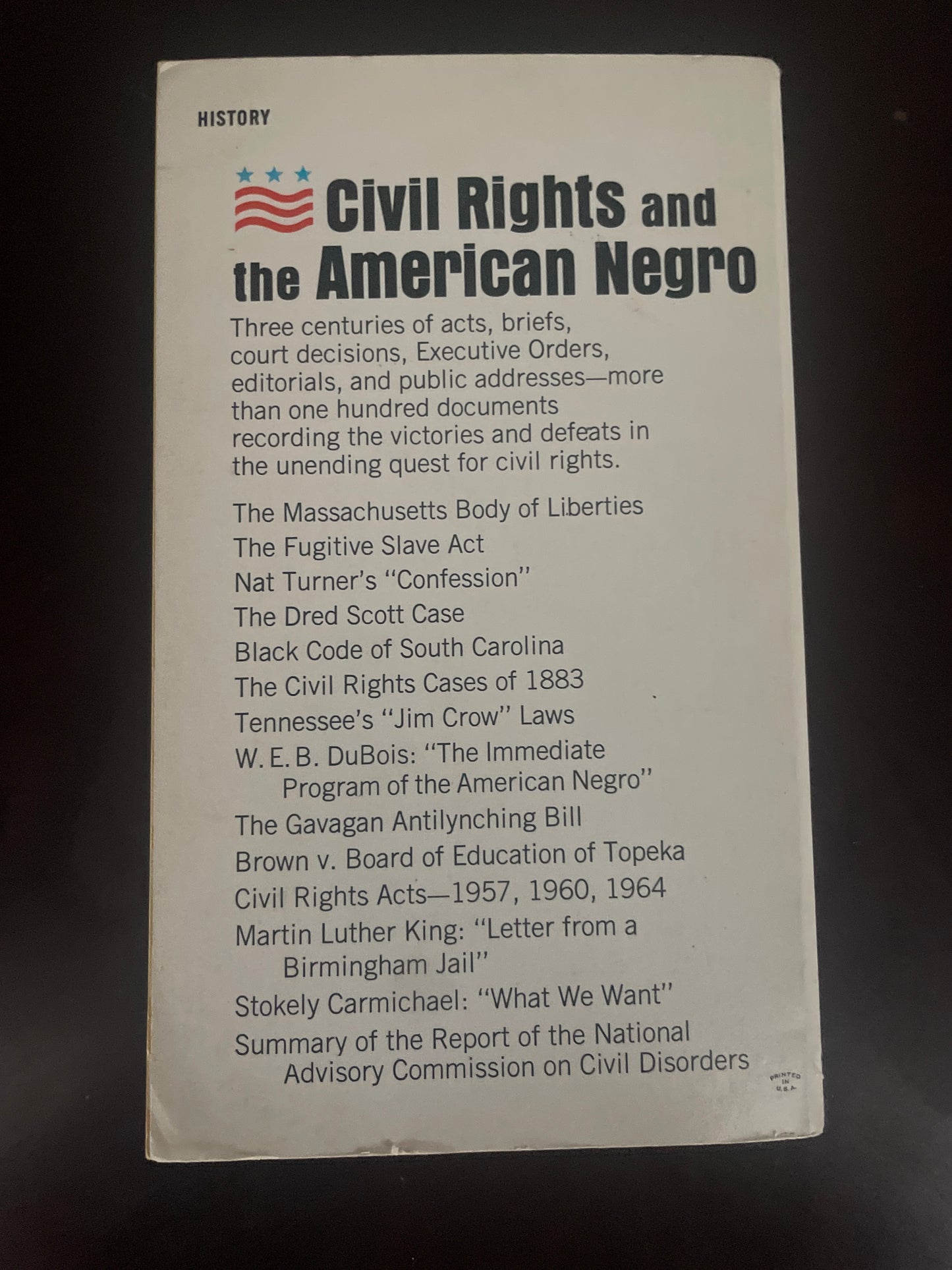 Civil Rights and the American Negro: A Documentary History - Blaustein, Albert P.; Zangrando, Robert L.