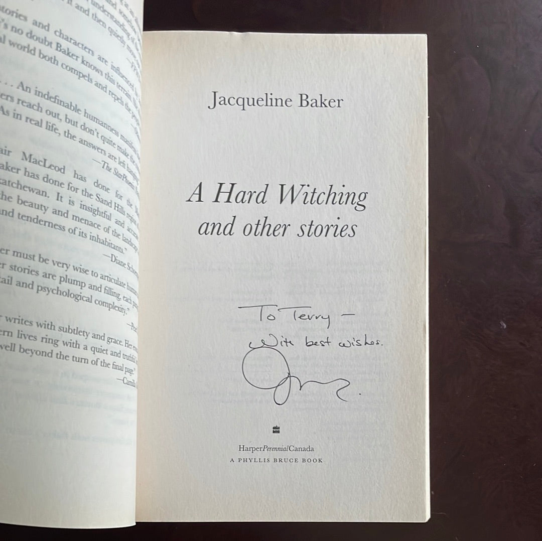 A Hard Witching and Other Stories (Inscribed) - Baker, Jacqueline