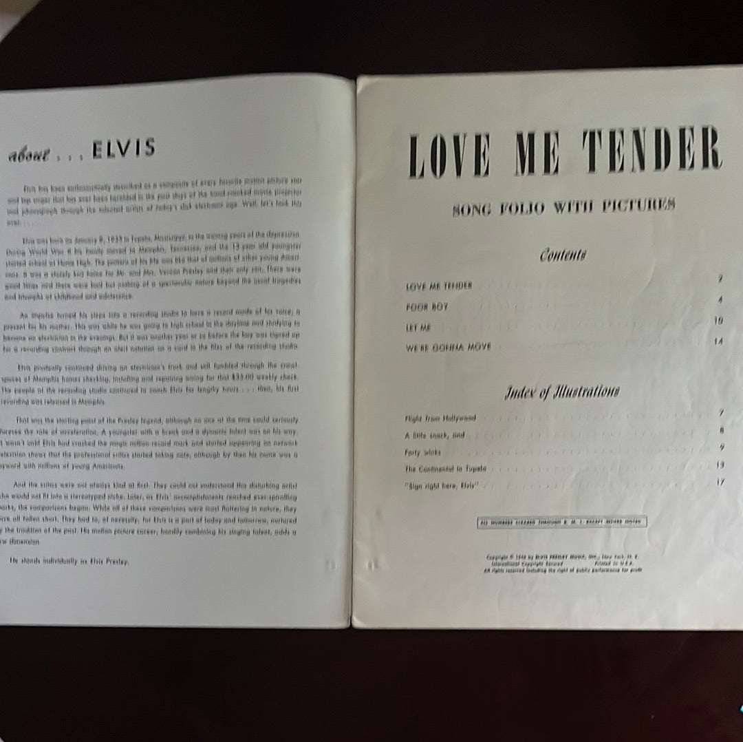 Love Me Tender: Song Folio with Pictures - Presley, Elvis