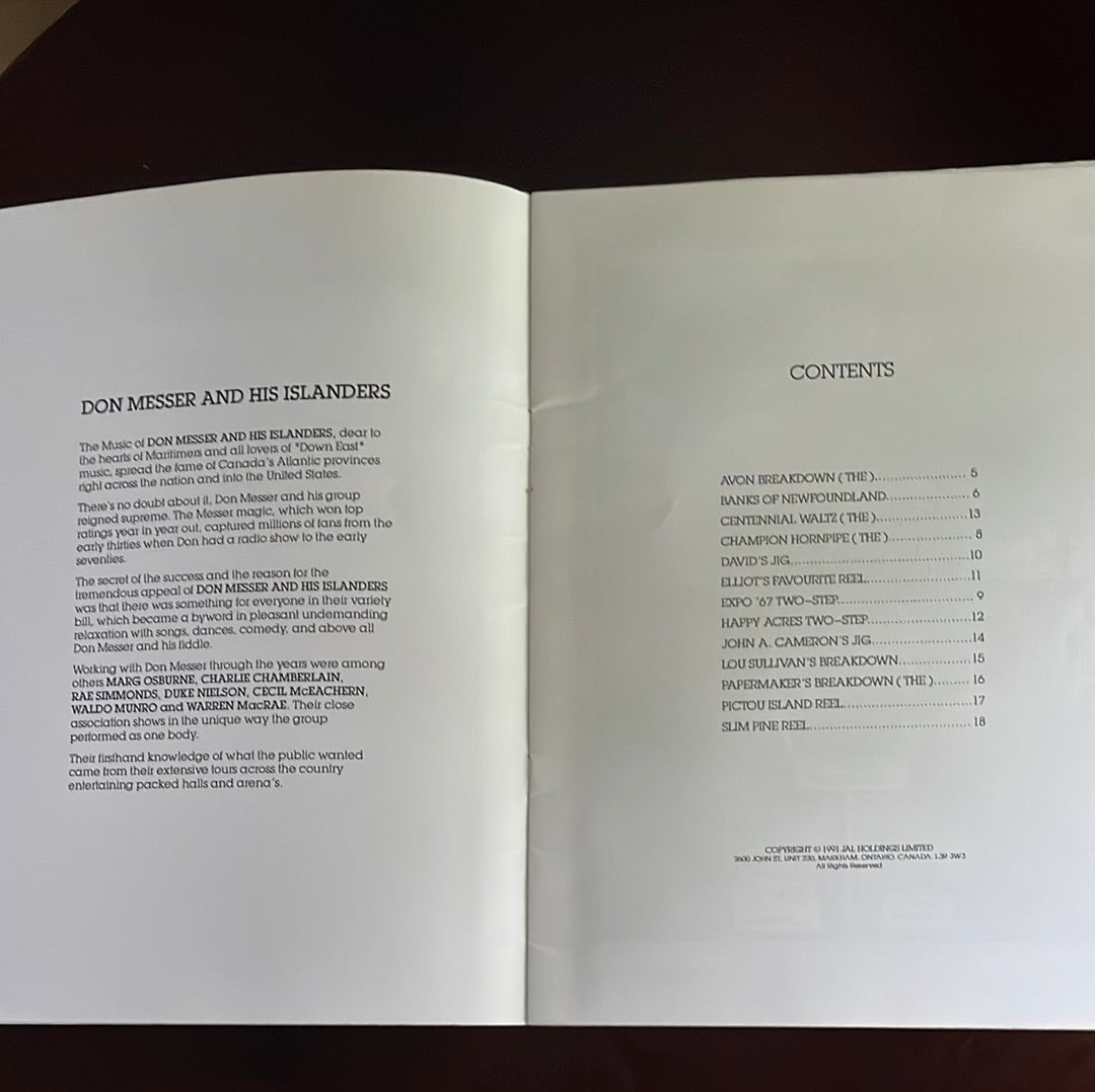 Canadian Fiddle Tunes from Down East: Jigs, Reels, Waltzes, Breakdowns The Music of Don Messer and His Islanders - Messer, Don