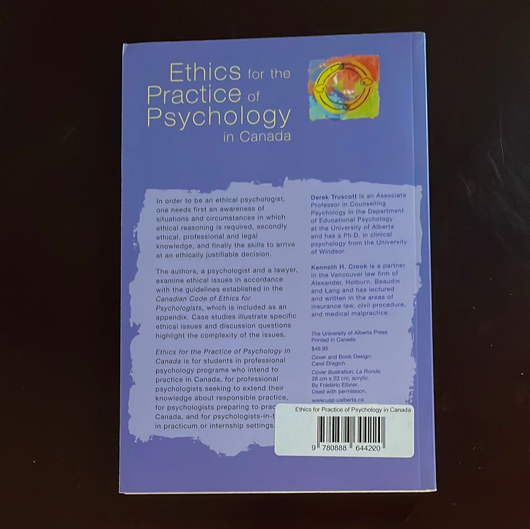 Ethics for the Practice of Psychology in Canada - Truscott, Derek; Crook, Kenneth H.