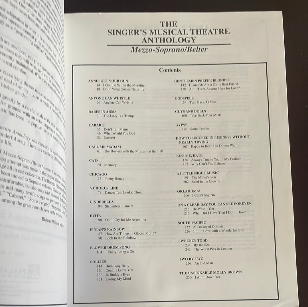 The Singer's Musical Theatre Anthology - Volume 1: Mezzo-Soprano/Belter Book - Walters, Richard